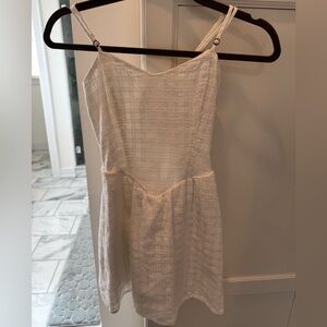 Hollister White Textured Sundress with Spaghetti Straps